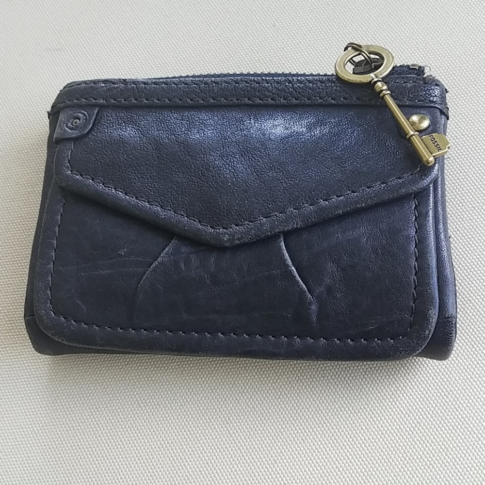 Fossil Navy Blue leather wallet